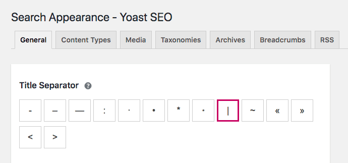 screenshot to configure Yoast SEO search appearance setting