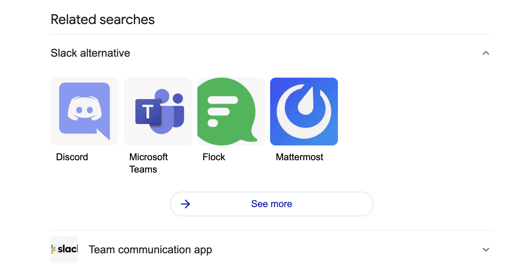 screenshot showing the competitor logos for slack