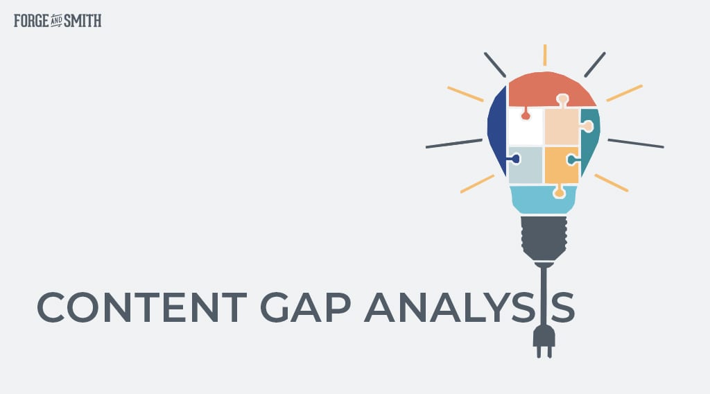 illustration with a lightbulb and "content gap analysis"
